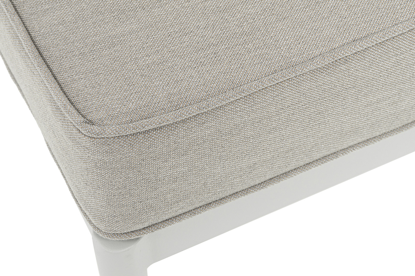 Касабланка угловой модуль плетеный из роупа, каркас алюминий светло-серый (RAL7035) муар, роуп серо-коричневый 23мм, ткань бежевая 15052 фото 7