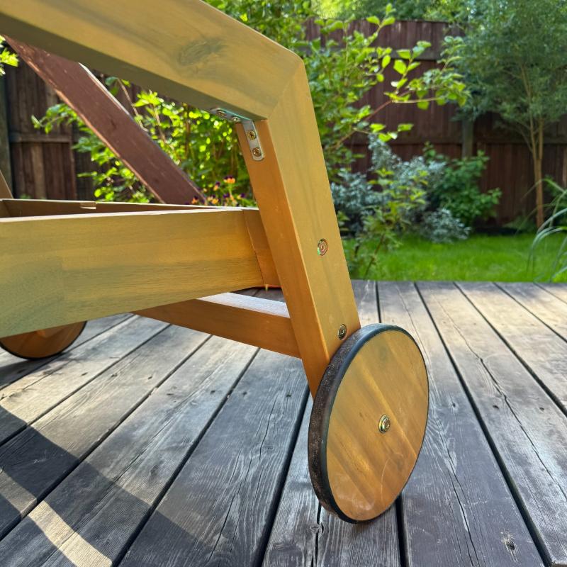 Шезлонг Paolo Royal Family на колесиках из акации фото 4