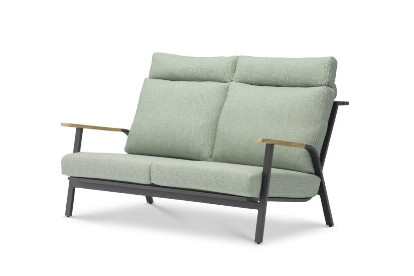 Комплект лаунж мебели Malmo Brafritid с 2-х местным диваном, антрацит/зелёный, алюминий фото 4