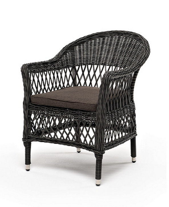 Сицилия плетеный стул из искусственного ротанга, цвет графит фото 1