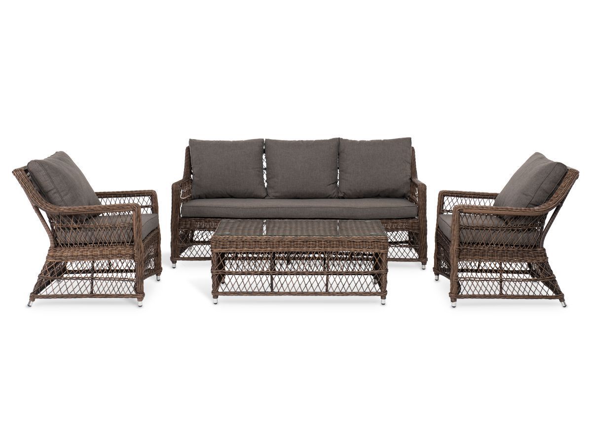 Лаунж-зона Гранд Латте 4SIS из искусственного ротанга, цвет коричневый фото 2