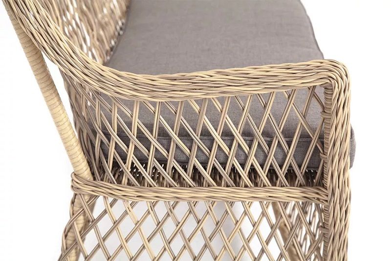 Диван двухместный Латте 4SIS из искусственного ротанга, цвет соломенный фото 4