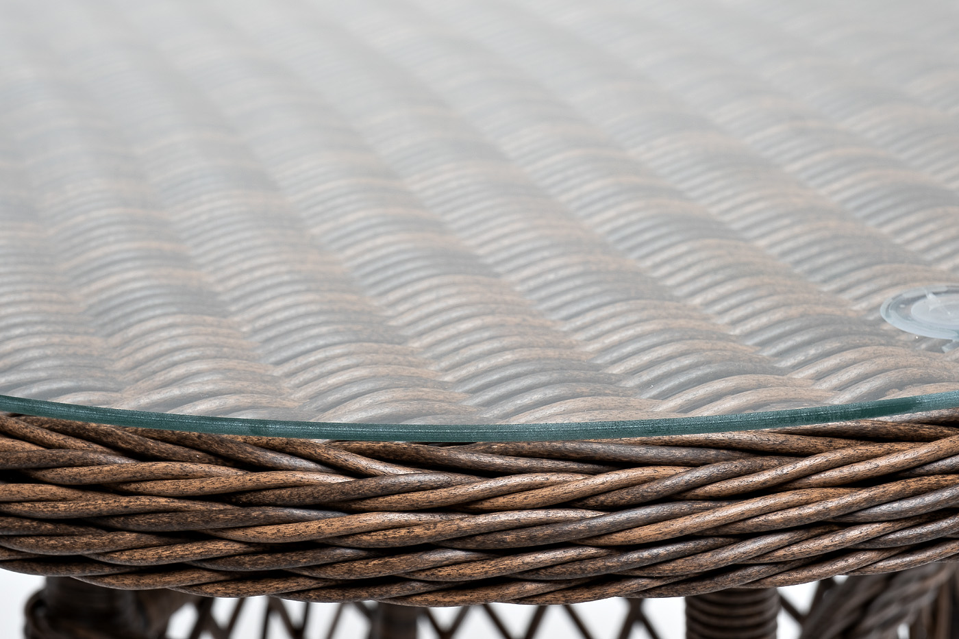 Эспрессо плетеный круглый стол, диаметр 80 см, цвет коричневый фото 3