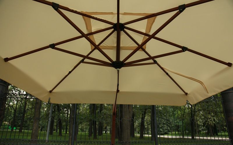 Уличный квадратный зонт Maestro Wood Royal Family с базой фото 5