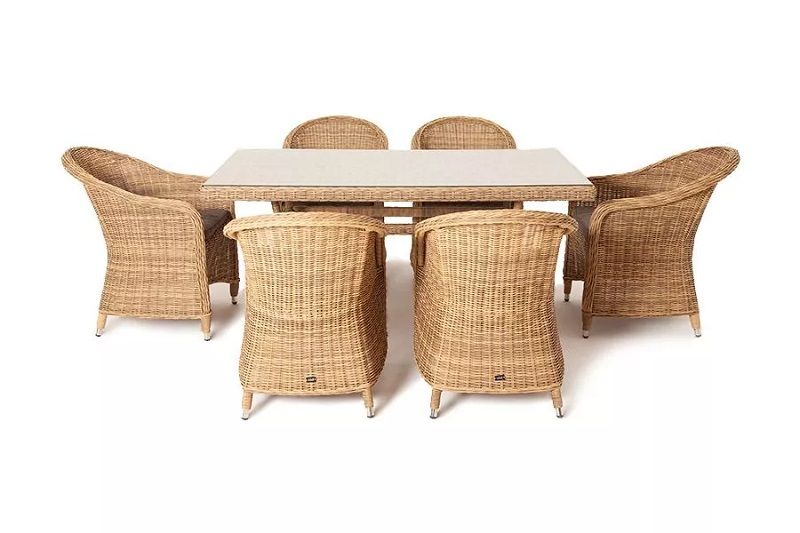 Обеденная группа Эспрессо 4SIS из искусственного ротанга, цвет соломенный фото 4