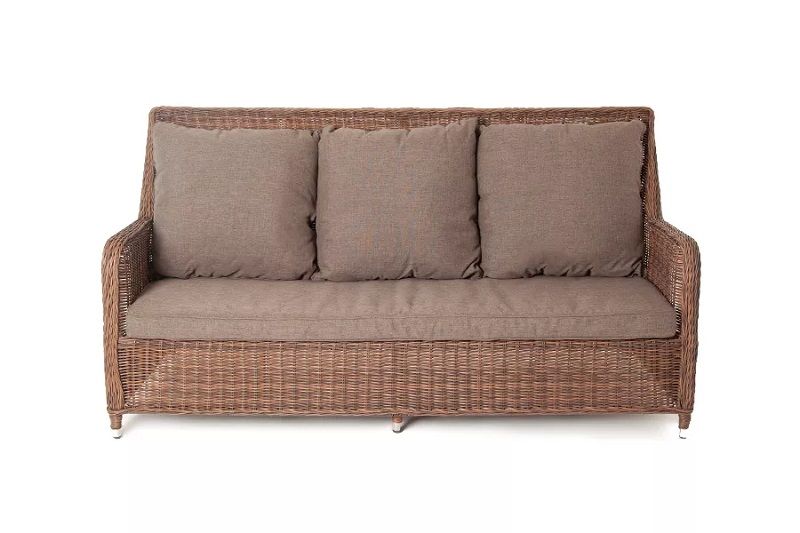 Диван трехместный Гляссе 4SIS из искусственного ротанга, цвет коричневый фото 2