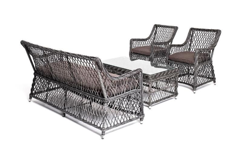 Лаунж-зона Асти 4SIS из искусственного ротанга, цвет графит 4 персоны фото 3