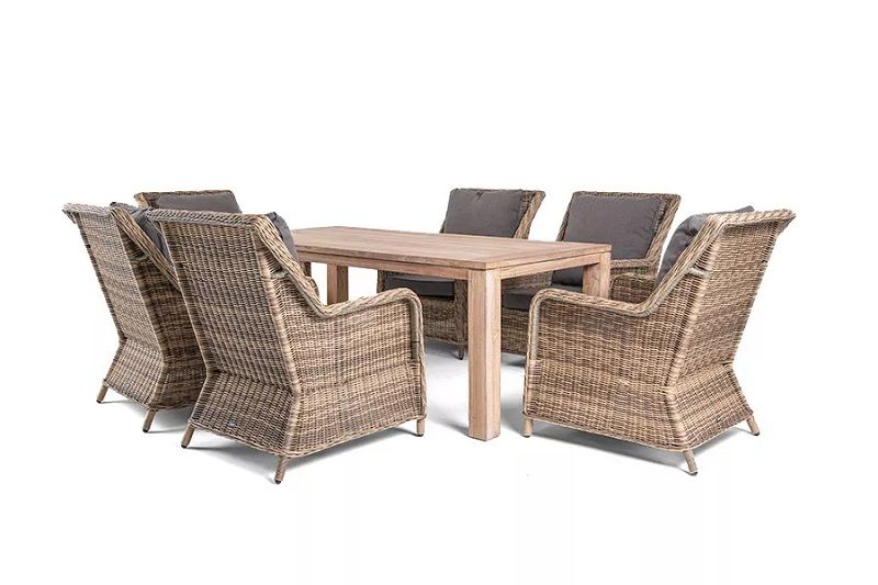 Обеденная группа Валенсия 4SIS из искусственного ротанга, цвет соломенный фото 2