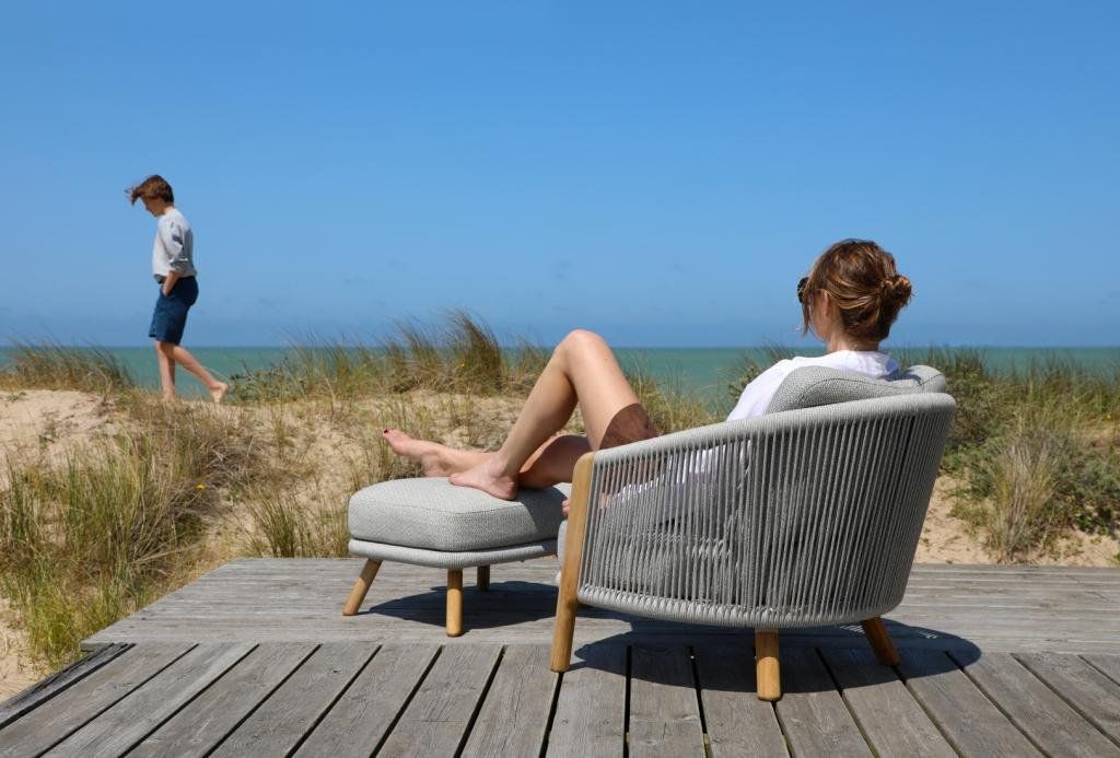 Комплект лаунж мебели Avesta Brafritid серый/песочный, тик/алюминий/веревка фото 2