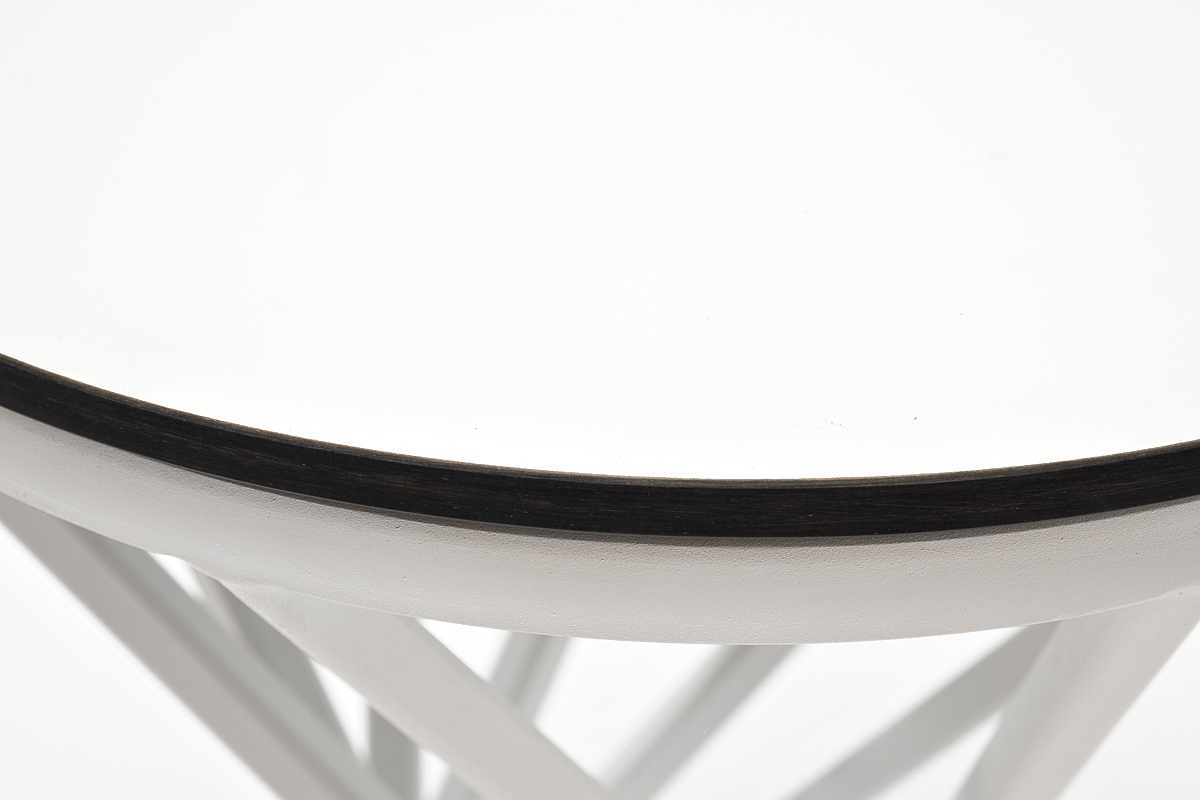 Сантьяго журнальный стол из HPL круглый Ø40 H55, каркас из стали белый, цвет столешницы молочный фото 2
