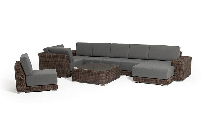 Трансформирующаяся Капри 4SIS лаунж-зона из искусственного ротанга, цвет коричневый фото 2