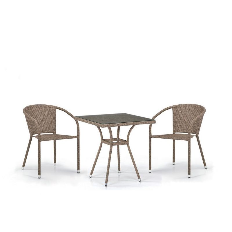 Комплект плетеной мебели T282BNT/Y137C-W56 Light brown 2Pcs фото 1