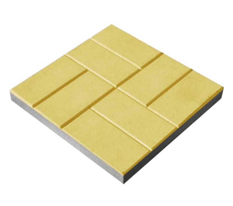 Тротуарная плитка 342 Механический завод Квадрат 500х500х70 мм, Желтый фото 1