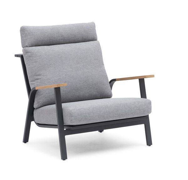 Комплект лаунж мебели Malmo Brafritid с 3-х местным диваном,антрацит/серый, алюминий фото 4