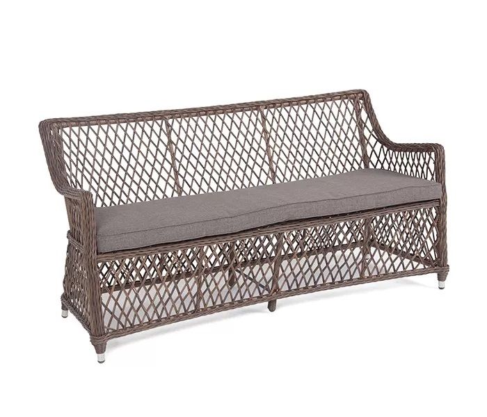 Диван двухместный Латте 4SIS из искусственного ротанга, цвет коричневый фото 3