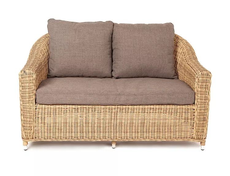 Диван двухместный Кон Панна 4SIS из искусственного ротанга, цвет соломенный фото 3