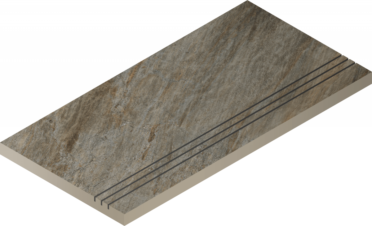 Керамогранитная ступень Italon Манетик X2 Дарк Борt.30X60 Грип фото 1