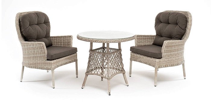 Кофейный Алиса 4SIS комплект из искусственного ротанга, цвет бежевый фото 1