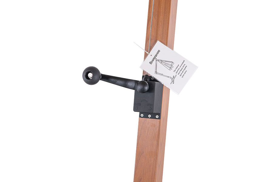 Корсика зонт уличный 3х3м на боковой алюминиевой опоре, цвет под дерево фото 5