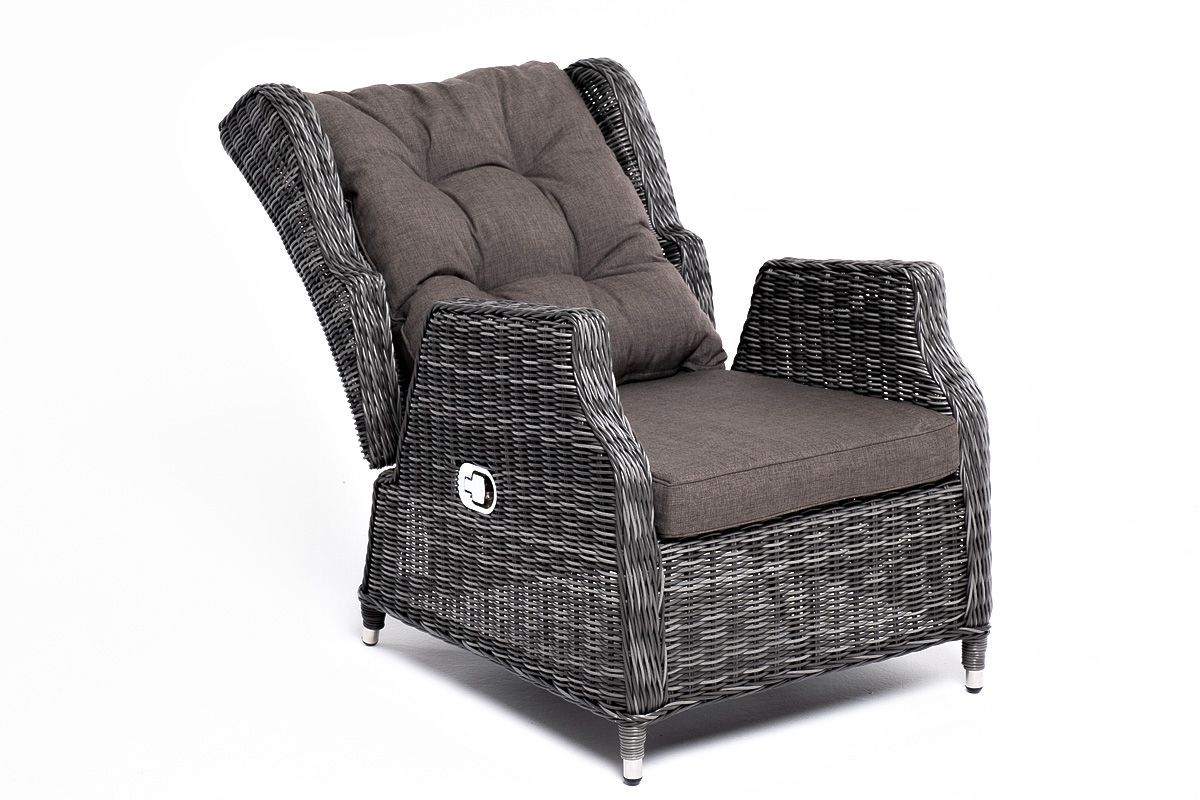 Плетеное кресло раскладное Форио 4SIS из искусственного ротанга, цвет графит фото 4