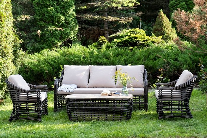 Лаунж-Зона Ницца 4SIS из искусственного ротанга, цвет бронзовый фото 1