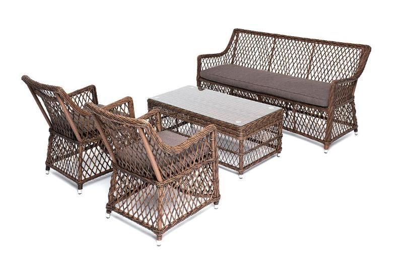 Лаунж-зона Асти 4SIS из искусственного ротанга, цвет коричневый 4 персоны фото 4