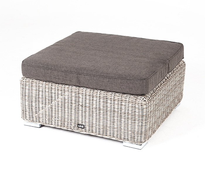 Лунго плетеная оттоманка с подушкой, цвет бежевый фото 1