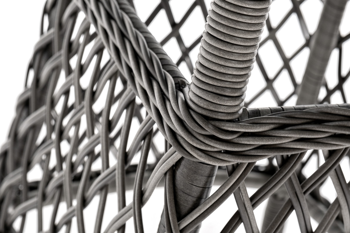 Эспрессо плетеный круглый стол, диаметр 80 см, цвет графит фото 7