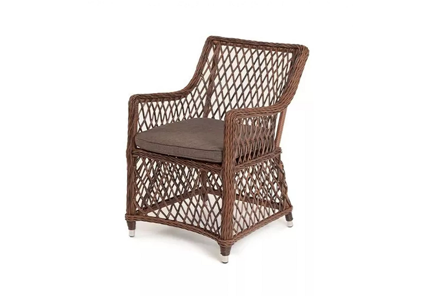 Плетеное кресло Латте 4SIS из искусственного ротанга, цвет коричневый фото 1