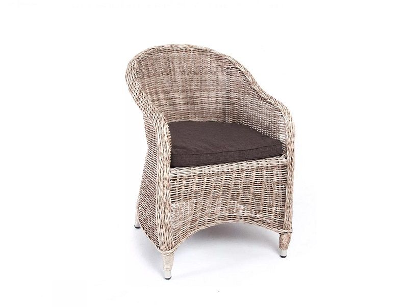 Плетеное кресло Равенна 4SIS из искусственного ротанга, цвет бежевый фото 2