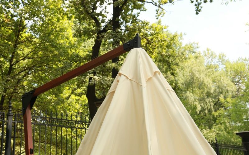 Уличный квадратный зонт Maestro Wood Royal Family с базой фото 6