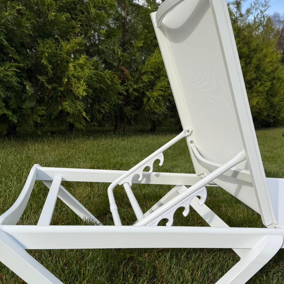 Шезлонг Enzo Royal Family из алюминия белый фото 4