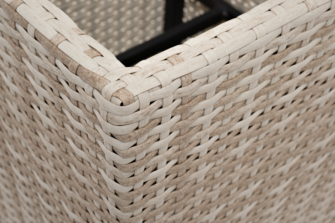 Капучино кашпо для цветов плетеное из искусственного ротанга, цвет бежевый фото 4