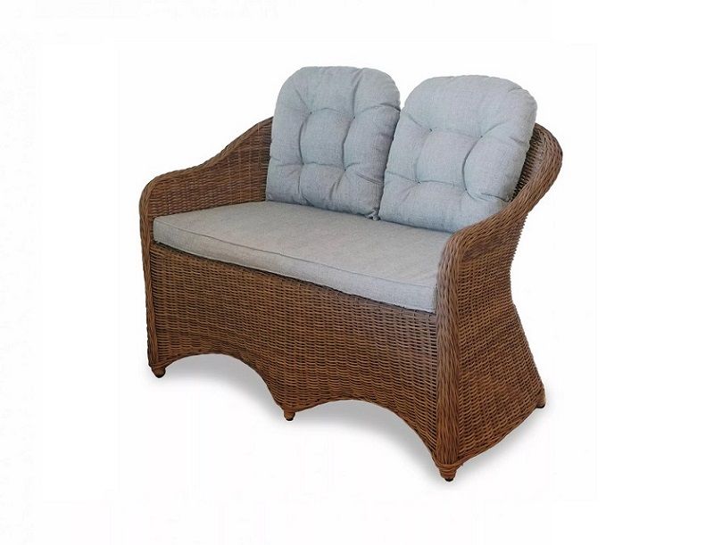 Диван двухместный Равенна 4SIS из искусственного ротанга, цвет коричневый фото 1