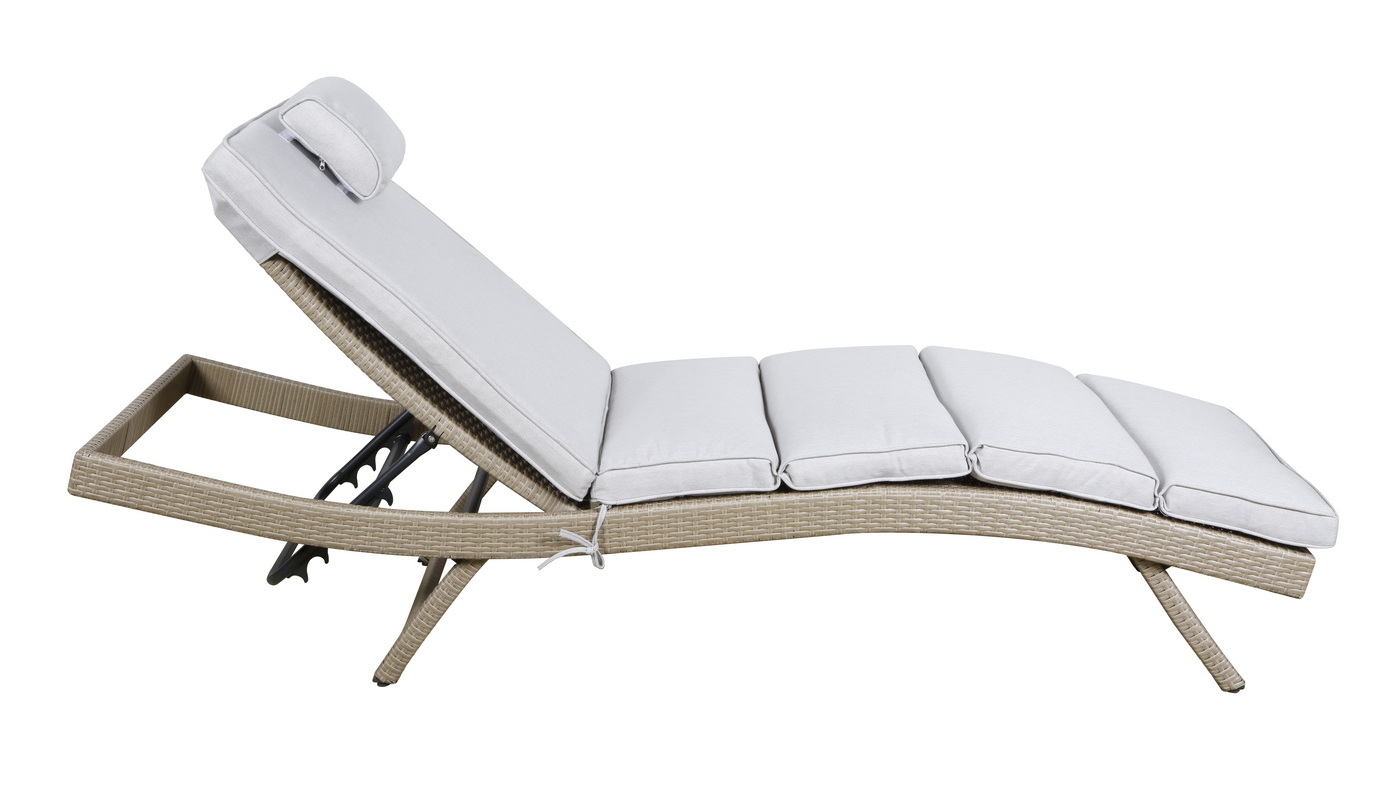 Лиссабон шезлонг из искусственного ротанга, цвет соломенный фото 2