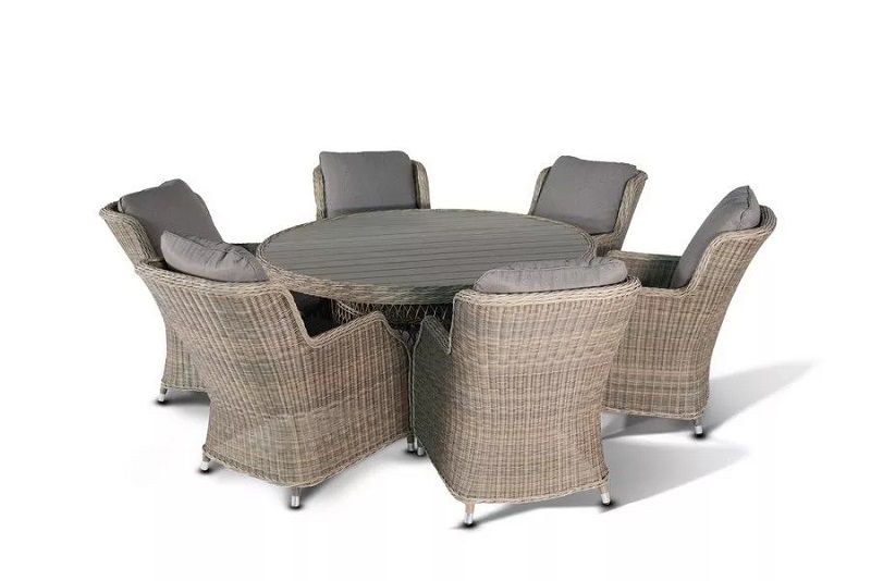 Обеденная группа Неаполь 4SIS из искусственного ротанга, цвет бежевый фото 1