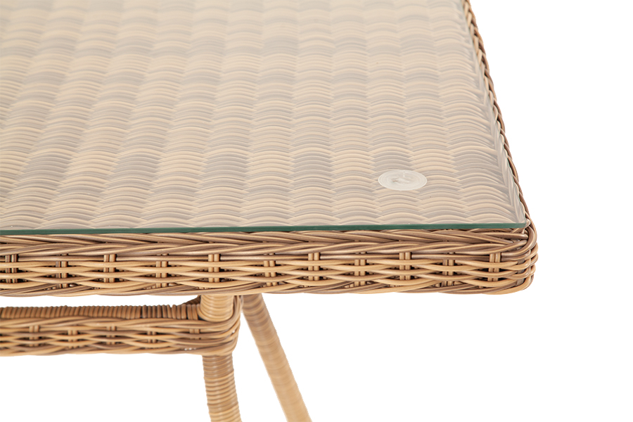 Латте плетеный стол из искусственного ротанга 160х90см, цвет соломенный фото 3