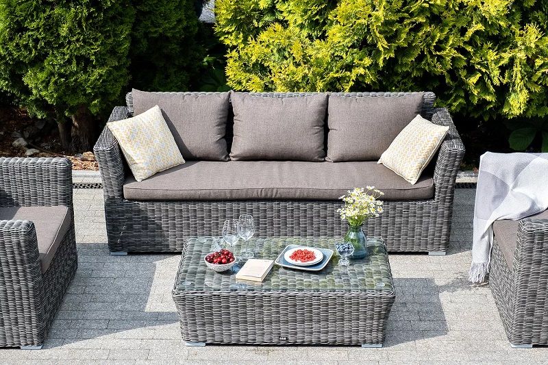 Лаунж-зона Капучино 4SIS из искусственного ротанга, цвет графит фото 5