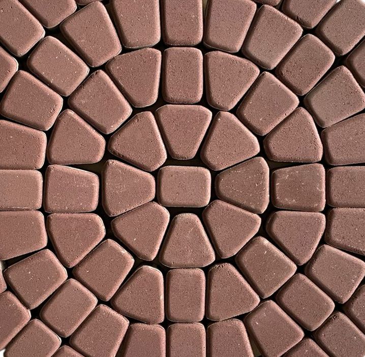 Тротуарная плитка 342 механический завод Классика круговая 60мм Красный фото 1