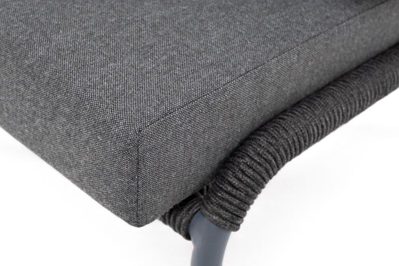 Лаунж-зона Милан 5-местная плетеная из роупа (веревки), каркас алюминиевый серый, роуп темно-серый фото 6