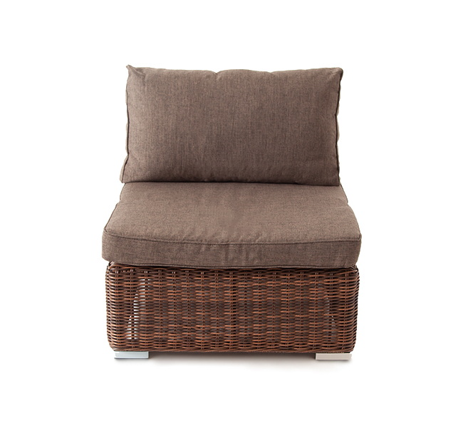 Лунго модуль диванный прямой с подушками, цвет коричневый фото 2