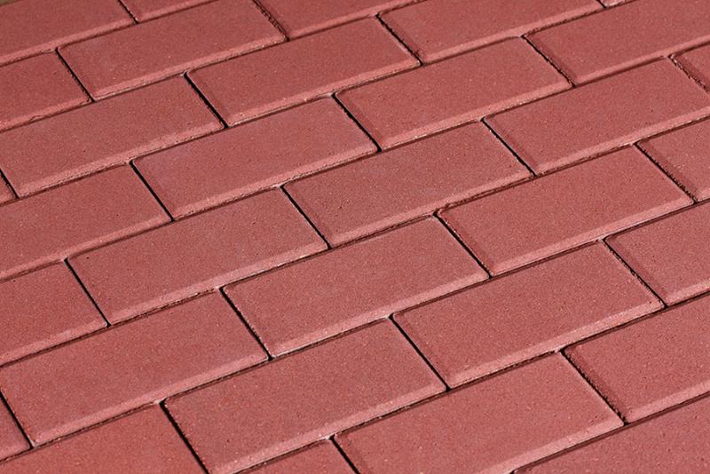 Брусчатка 342 механический завод Прямоугольник (кирпич) 200х100х40 мм Ярко-красный фото 1