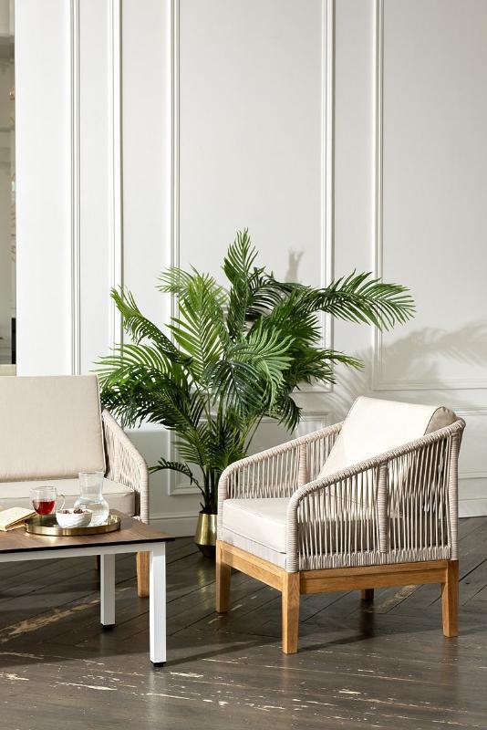 Лаунж-зона 4-местная Канны 4SIS из роупа (веревки), основание дуб, цвет бежевый фото 6