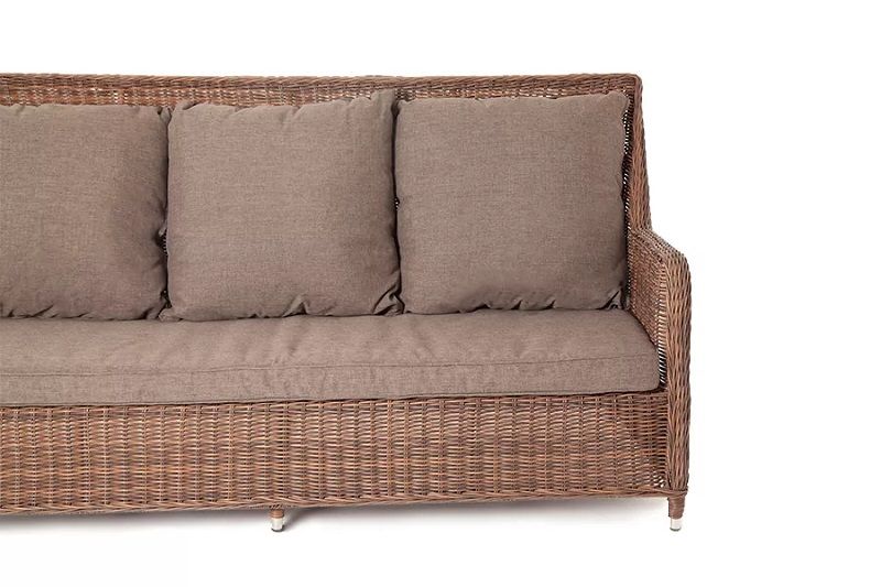 Диван трехместный Гляссе 4SIS из искусственного ротанга, цвет коричневый фото 3