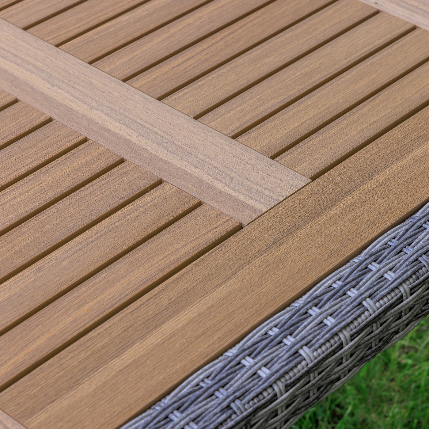 Обеденный стол Amelia Royal Family из искусственного ротанга 150 см, цвет серый фото 4