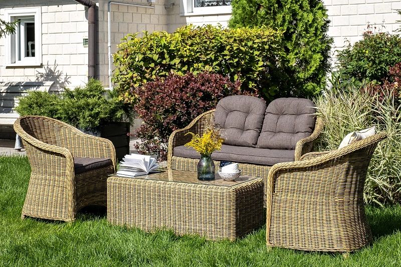 Диван двухместный Равенна 4SIS из искусственного ротанга, цвет соломенный фото 6