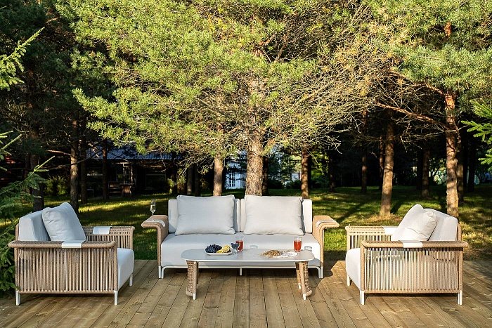 Лаунж-Зона Мальдивы 4SIS из искусственного ротанга, цвет соломенный фото 1