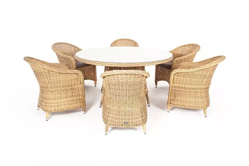 Обеденная группа Эспрессо-150 R 4SIS из искусственного ротанга, цвет соломенный фото 2