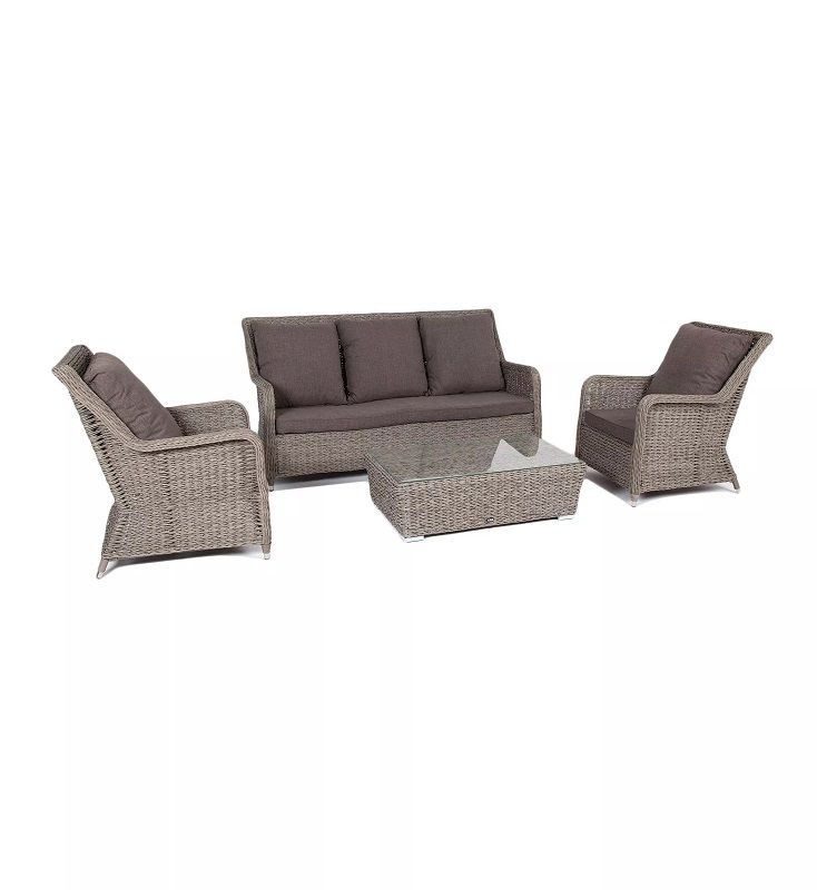 Лаунж-зона Гляссе 4SIS из искусственного ротанга (гиацинт), цвет графит фото 3