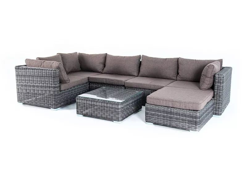 Лаунж-зона трансформирующаяся Лунго 4SIS из искусственного ротанга, цвет графит фото 1